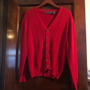 Oscar de la Renta red cardigan